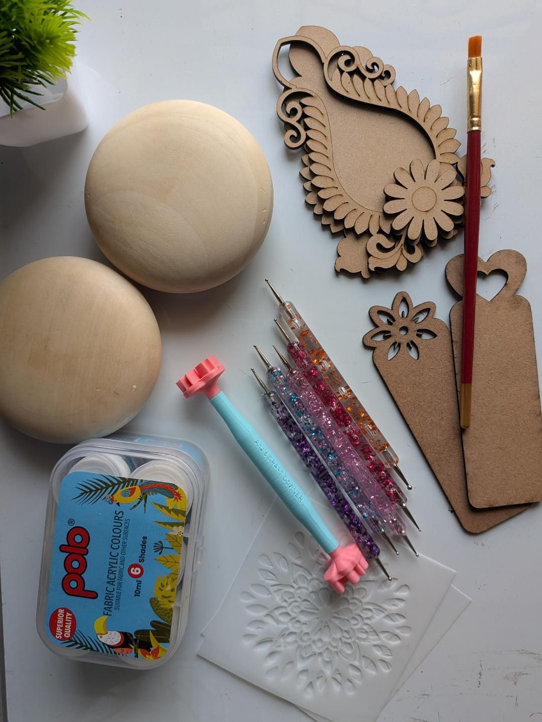 wooden stone mandala diy kit