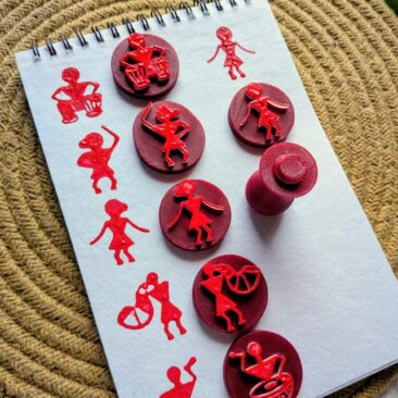 Warli Art Stamps (6 designs 1 Handle)